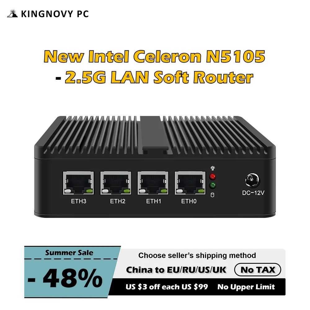 

Мини-роутер Celeron N5105, 2,5 ГГц, без вентилятора