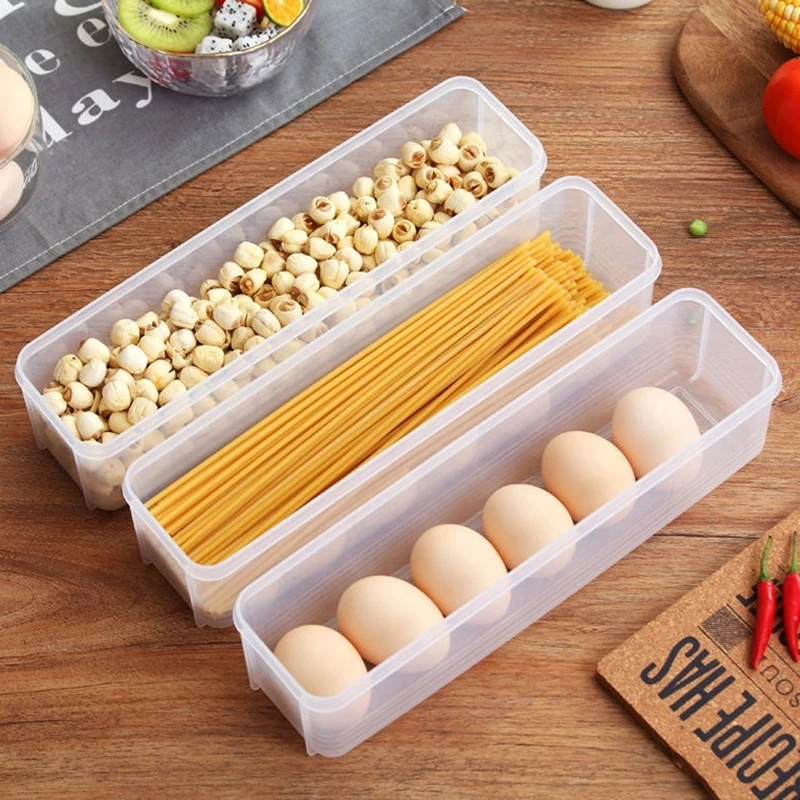 

Food Grade Noodle Storage Box Spaghetti Container Kitchen Foods Sealed Boxes Refrigerator Food Moisture-proof Preservation Boxes