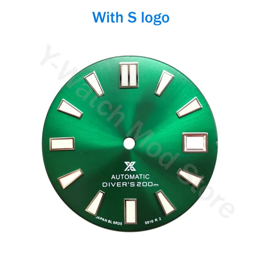 

2022 new style 62mas watch Green Water Ghost nh35 dial with day and s logo for NH35 case diving 200mm watch