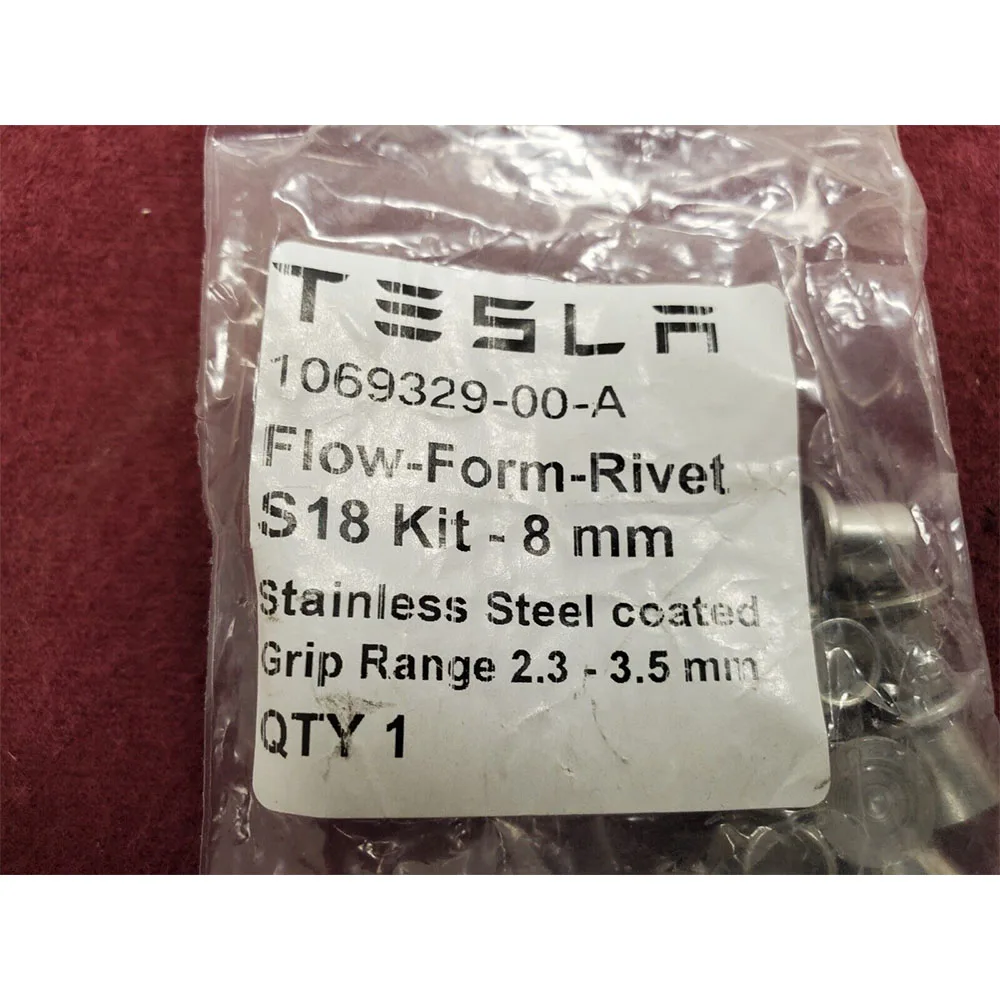 

1069329-00-A For Tesla Rivet Stainless Steel Flow Form Rivet S18 8mm Grip Range 2.3-3.5mm Qty 10 Pcs with High Quality