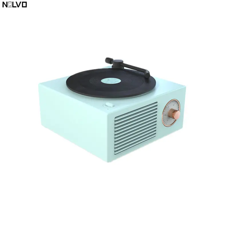 Record Player Speakers Bluetooth 5.0 Woofer Speaker Home Decor Bluetooth Wireless Subwoofer Vinyl Record Player Speaker