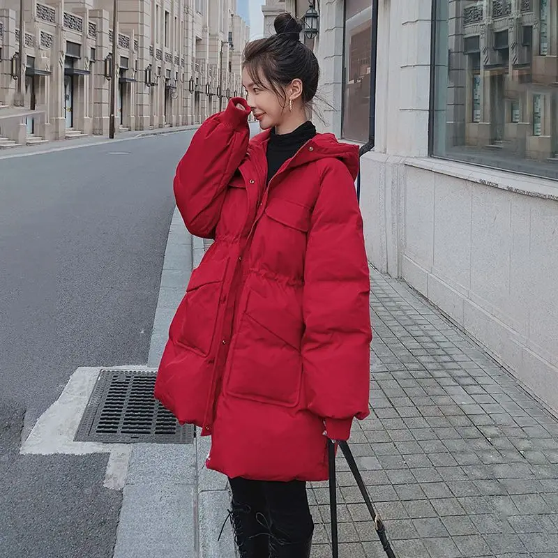 2023 New Winter Women Parkas Jackets Casual Thick Warm Hooded Pockets Coat Female Winter Outwear Jacket Parkas Ladies S60