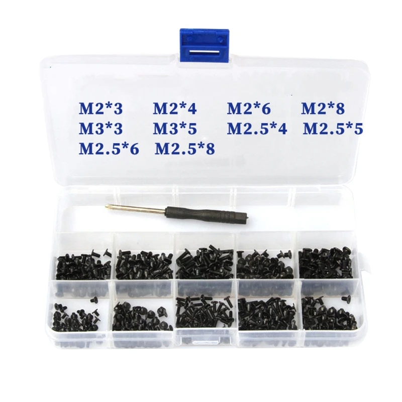 

Cross Grooved Flat Head Set Of Mechanical Screws Laptop Notebook Computer Replacement Screws Kit 500 Pcs M 2 M 2.5 M 3