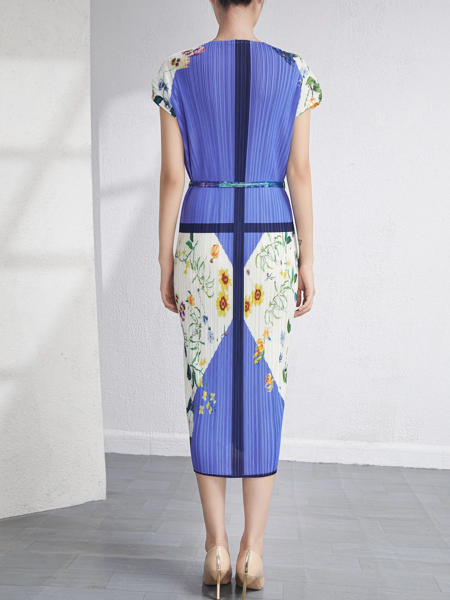 

Плиссированное Новое элегантное платье с принтом, приталенное платье в стиле ретро