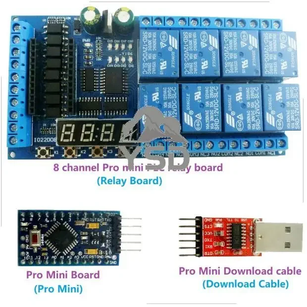 Фото Модуль релейного шилда Pro mini PLC на 8 каналов, 12В постоянного тока, для Arduino, многофункциональная плата таймера с задержкой №1