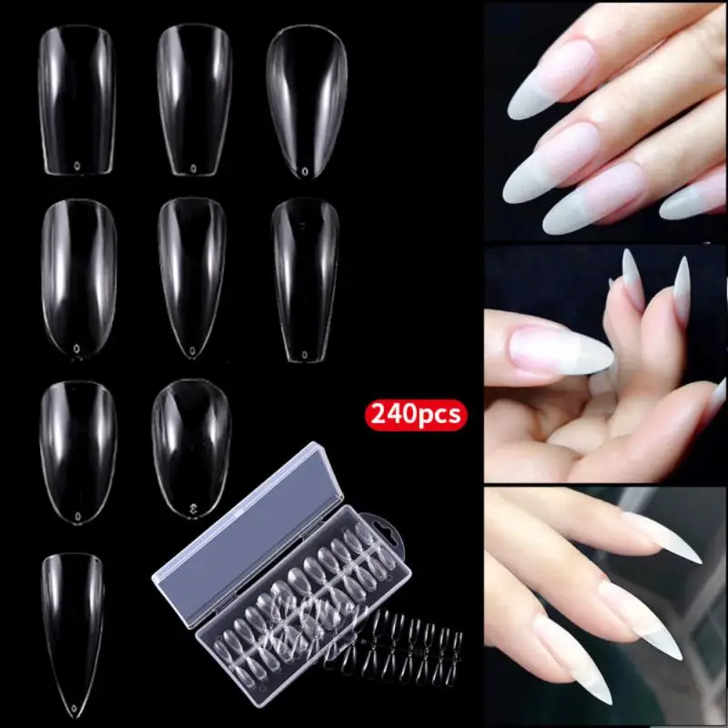 

Polishable Transparent Band Carved Holiday Nails. Frosted Full Nail Plate And Strong Toughness Nail Glue Tip Non Fragile