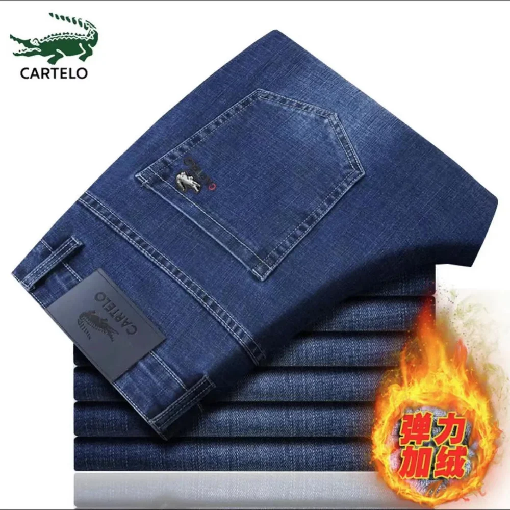 CARTELO Jeans Men Business Casual Black Slim Pencil Pants Male Fashion Skinny Pants Street Hip Hop Party Denim Clothing Men