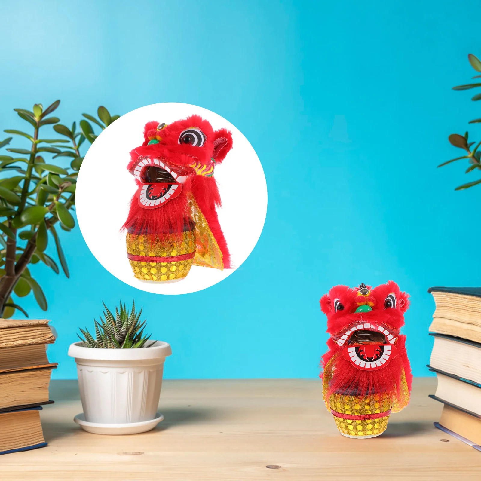 

Chinese Statue New Year Ornament Dancing Dance Dragon Decorations Decoration Lucky Drum Ornaments Figurine Toys Crafts Lions