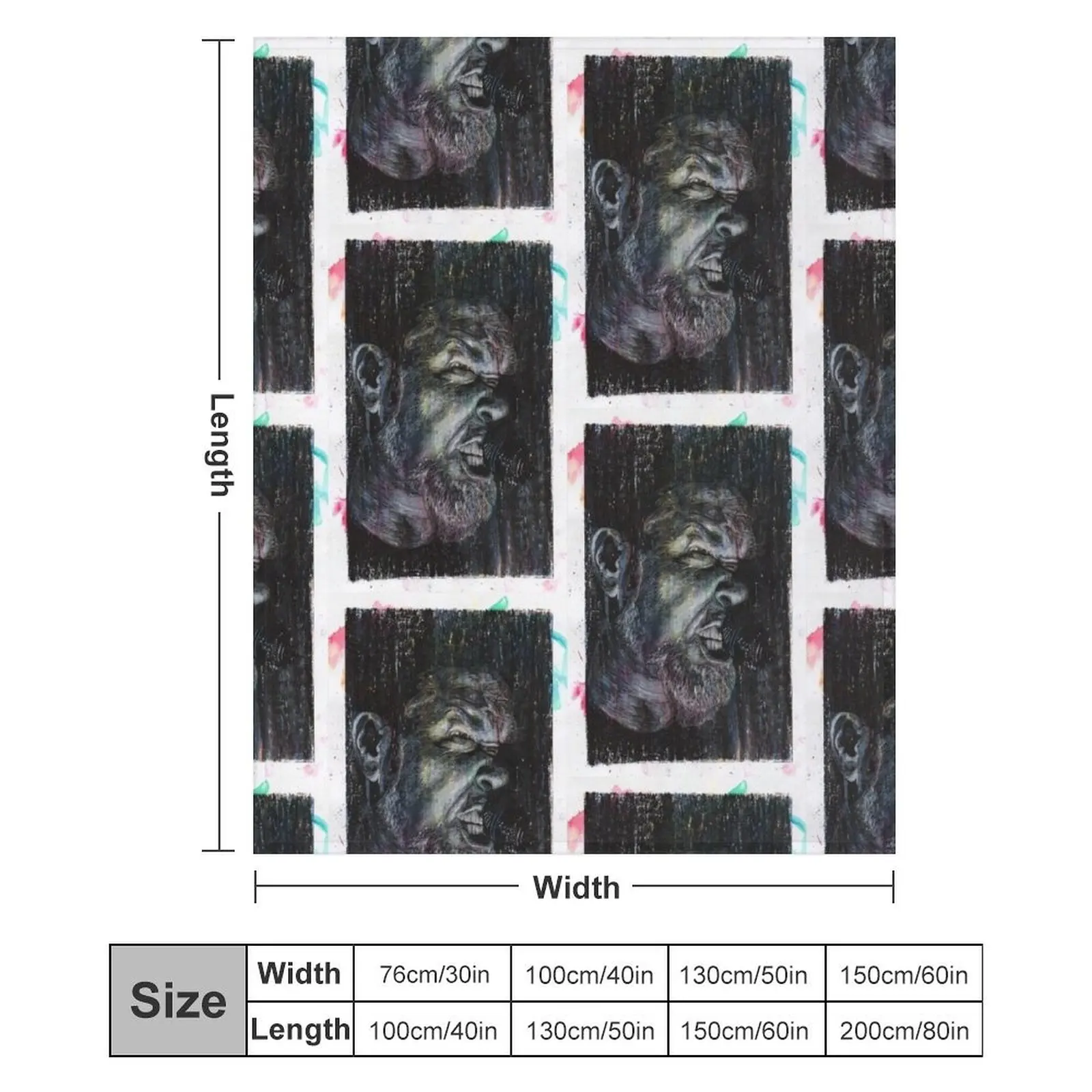 James Hetfield - нарисованное вручную масляно-чернильное портретное одеяло свободные