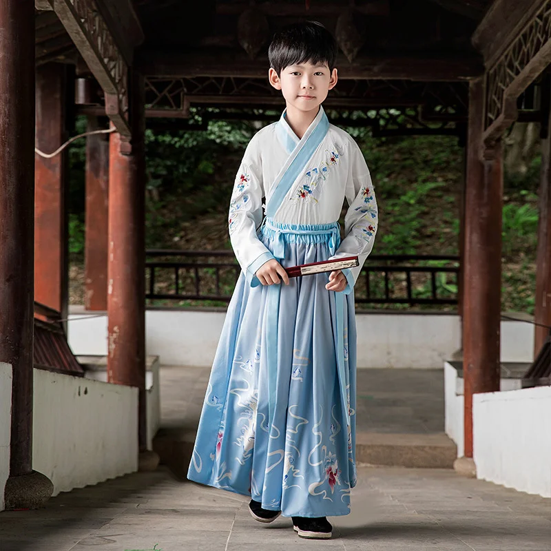 

2022 New Hanfu Boys and Children's Ancient Clothes Summer Thin Guoxue Clothes Childrens High-end Chinese Style Tang Clothes