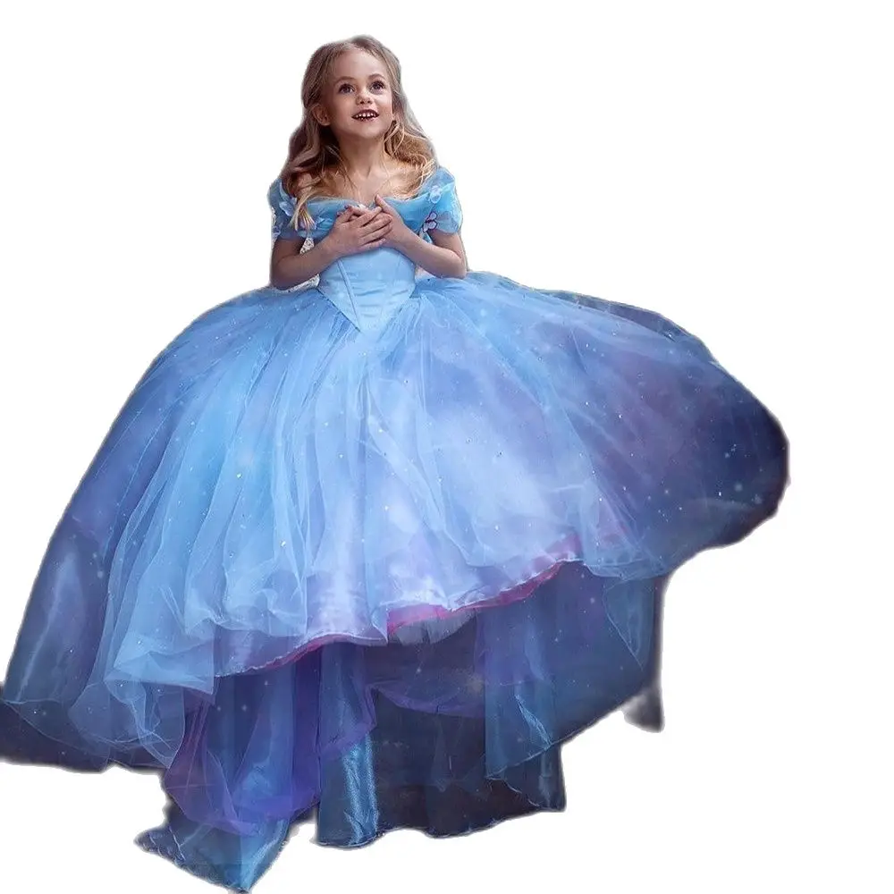 

Gardenwed Puffy Princess Dress Tulle Girl Birthday Dress Off The Shoulder Crystal Flower Girl Dress Child Dress First Communion
