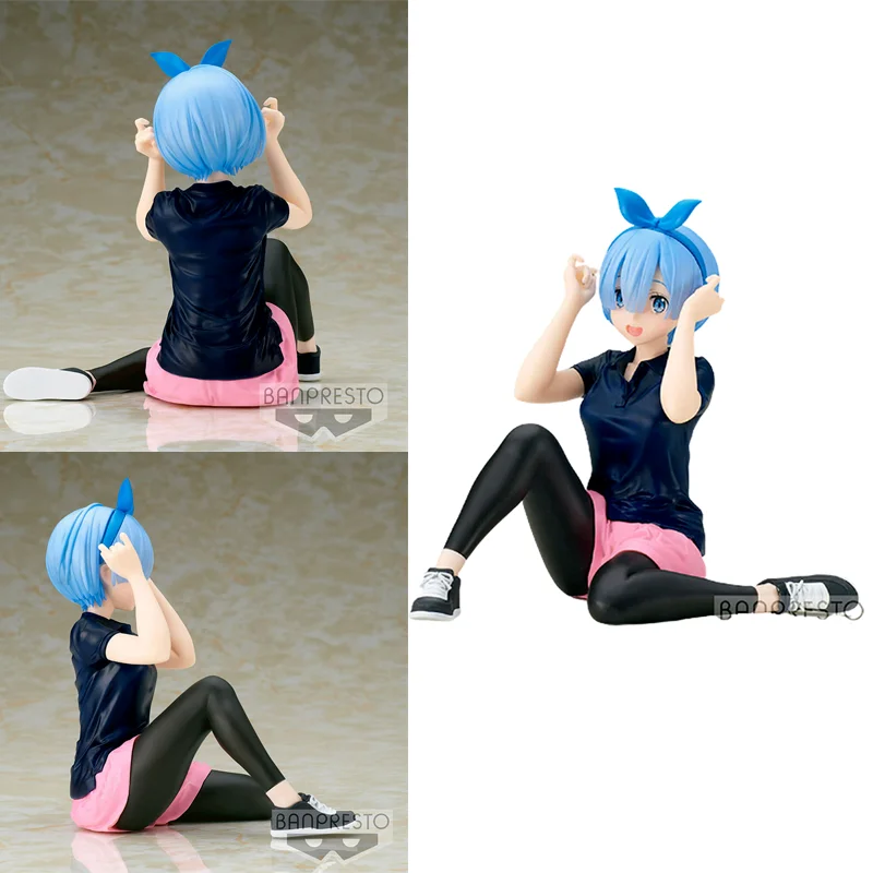 

Pre sale Bandai Re:life In A Different World From Zero Rem Gym Clothes Posture Collection Ornament Toy 14cm NEW For Children