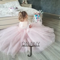 jonany lively delicate flower girl dress tulle bow dropping shipping birthday pageant communion robe de demoiselle baby party
