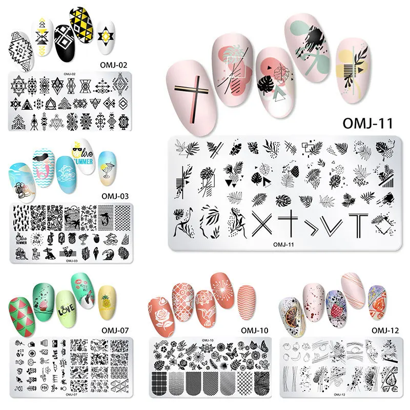 

Flower Leaves Nail Stamping Plates Leaf Floral Butterfly Line Printing Stencil Nail Stamp Templates Nail Art Tools