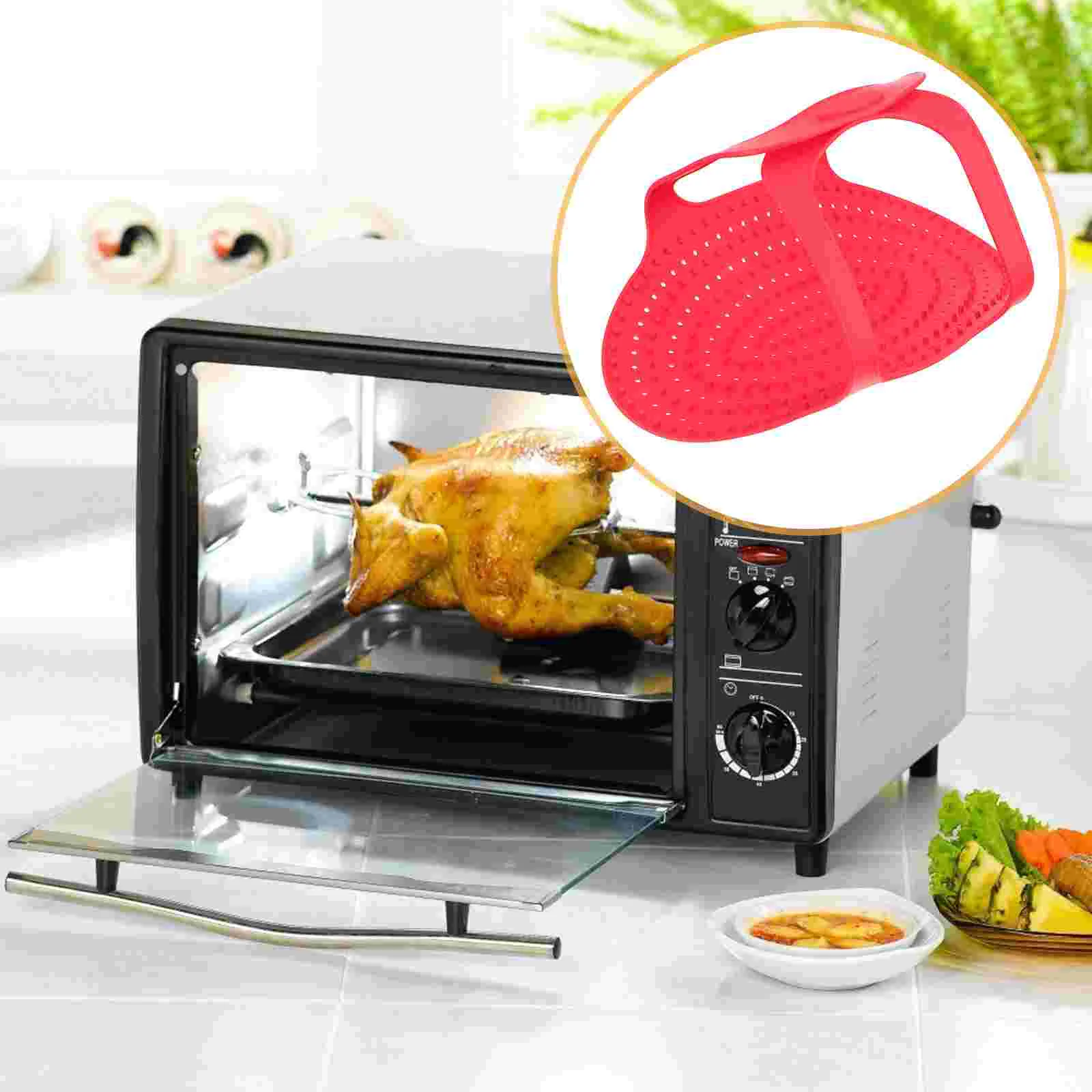 

Sling Lifter Silicone Turkey Bakeware Cooker Basket Mat Roast Rack Foldable Meat Steamer Pan Heat Resistant Egg Cooking Poultry