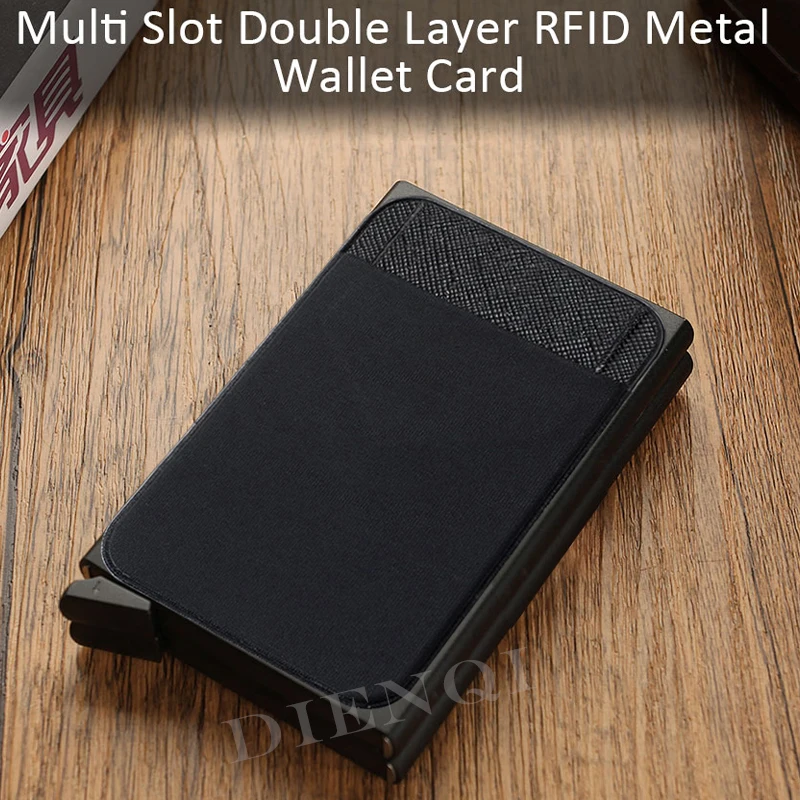 Rfid двойной металлический чехол держатель для карт мужские кошельки Анти