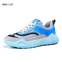 mens running sneakers fashion leather mesh breathable height increased platform shoes trend cool mixed colors casual sport shoes