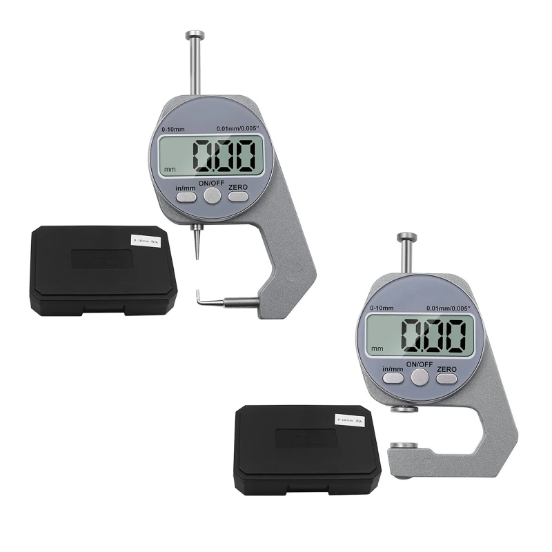 

K1KA Portable Thickness Gauge 0-10MM Thickness Meter Precise Electronic Micrometer with LCD Display Metric Imperial Aluminum