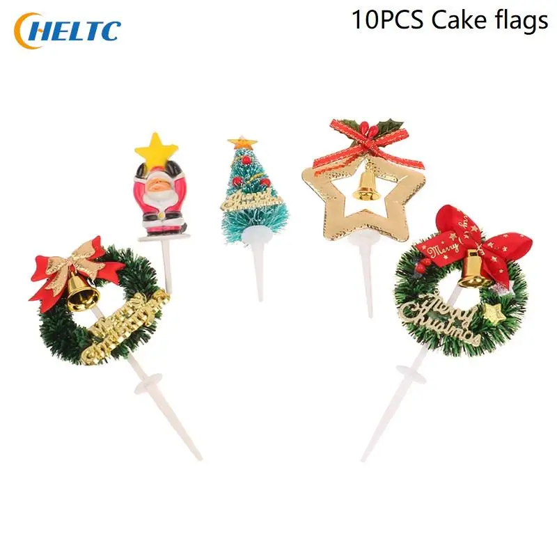 

6/8/10 шт., декоративные топперы для торта в виде рождественской елки
