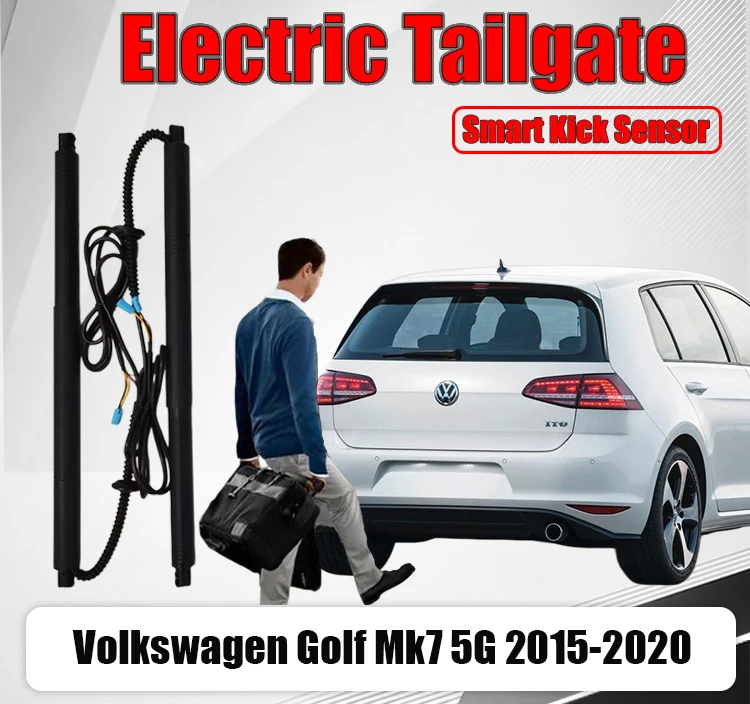 Фото Комплект для модернизации электрического багажника для Volkswagen Golf Mk7 5G: электроприводные упоры, автоматический подъемник крышки багажника, модификация электропривода багажника. №1