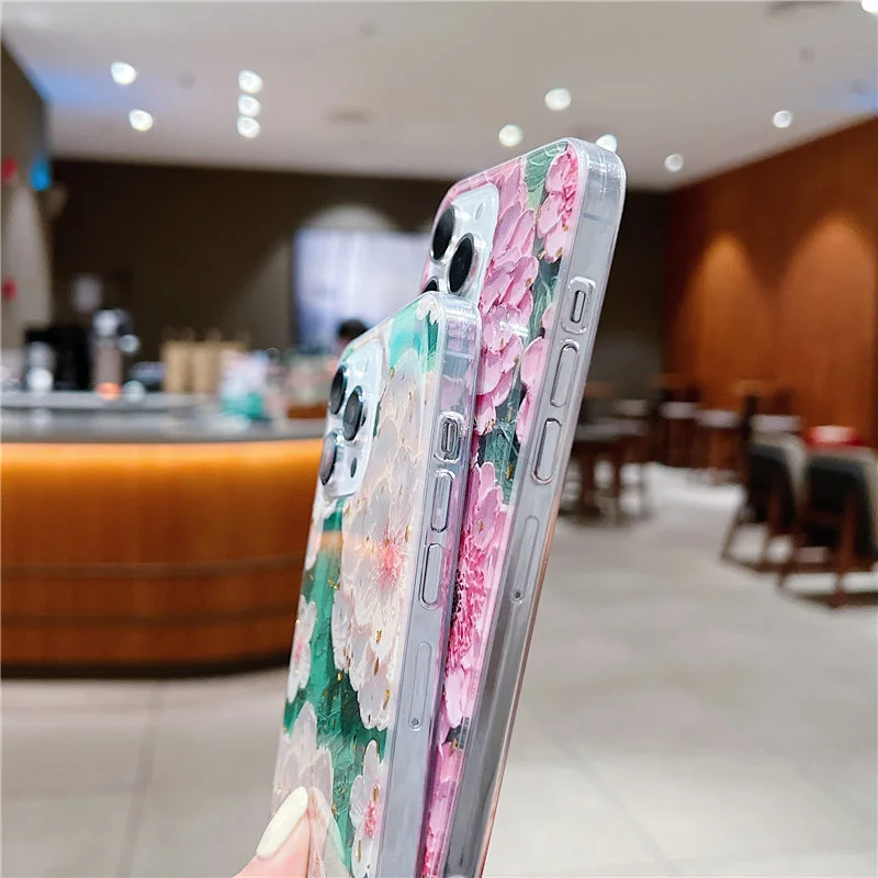 Чехол в винтажном стиле с цветочным рисунком зернистая Золотая фольга подходит