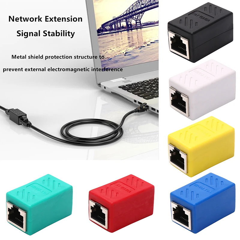 

1PC Network Female Adapter to Cable Connector Extender RJ45 Ethernet Cable Extension Converter RJ45 Coupler 8P8C Network Adapter