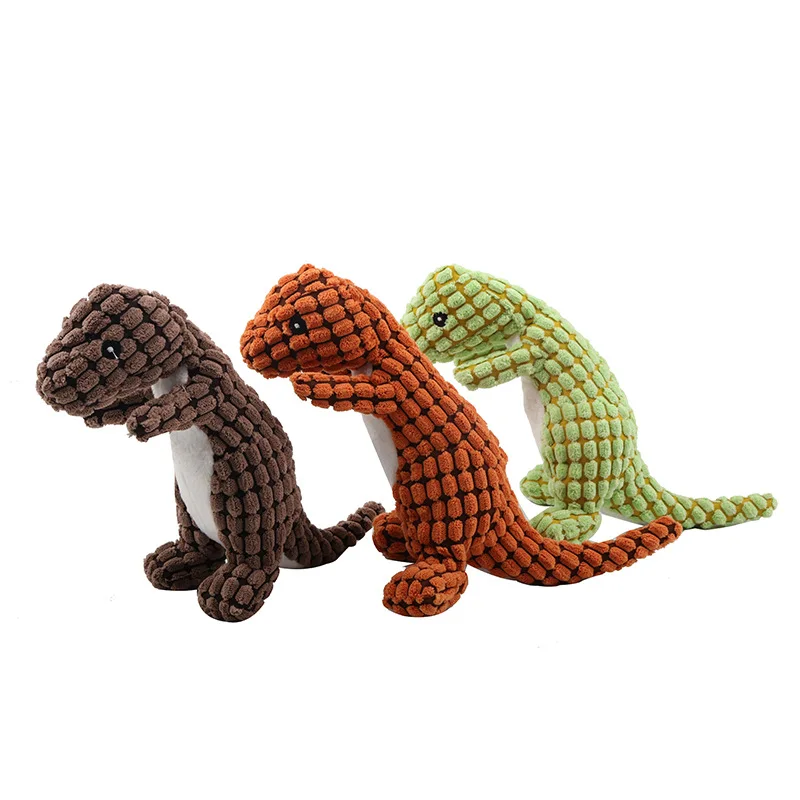 

1Pcs New Plush Voice Dog Toy Cartoon Dinosaur Tooth Grinding Resistant Interactive Safe Non-toxic Household Pet Supplies SSJ492