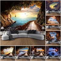 landscape tapestry wall hanging scenery of cave path wall tapestry boho decor home room decoration accessories blanket