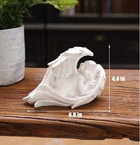 Спящий ангел белая статуэтка искусственный декор для книжной полки коллекция