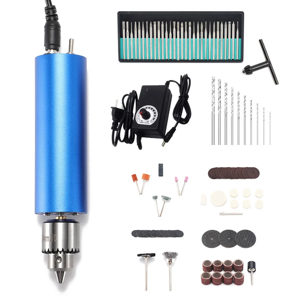 Brushless Mini Electric Drill Variable Speed Electric Grinder Engraving Cutting Polishing Drilling Power DIY Tool 385 Motor