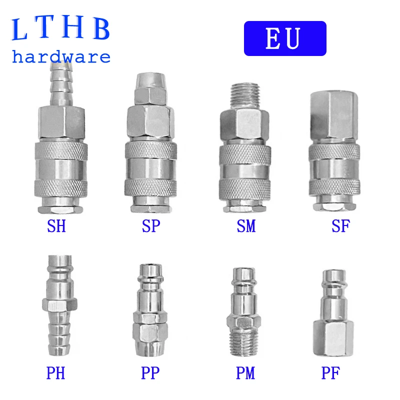 

Pneumatic European Connector EU Standard Fittings For Compressor Male and Female Thread Quick Release Coupling Air Hose Fitting