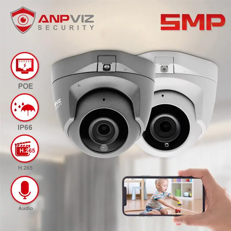 

IP-камера Anpviz, 5 Мп, POE, встроенный микрофон, H.265