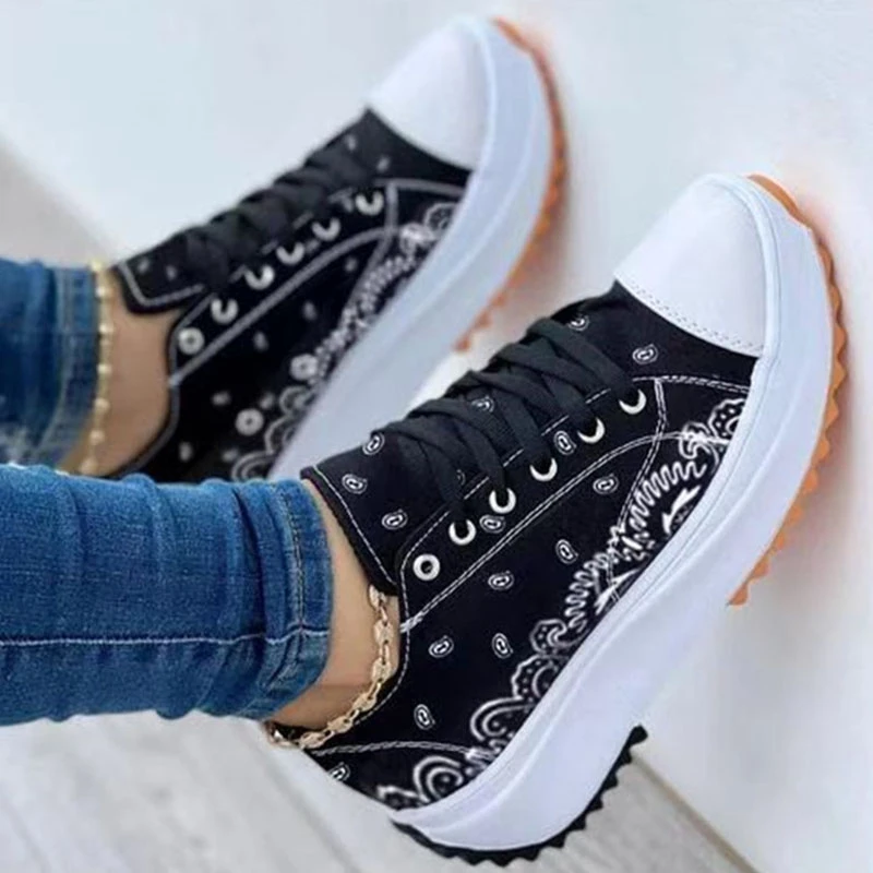 

Women Platform Sneakers Woman Fashion Casual Shoes Ladies Vulcanize Female Canvas Shoes White Sneakers Tenis Feminino