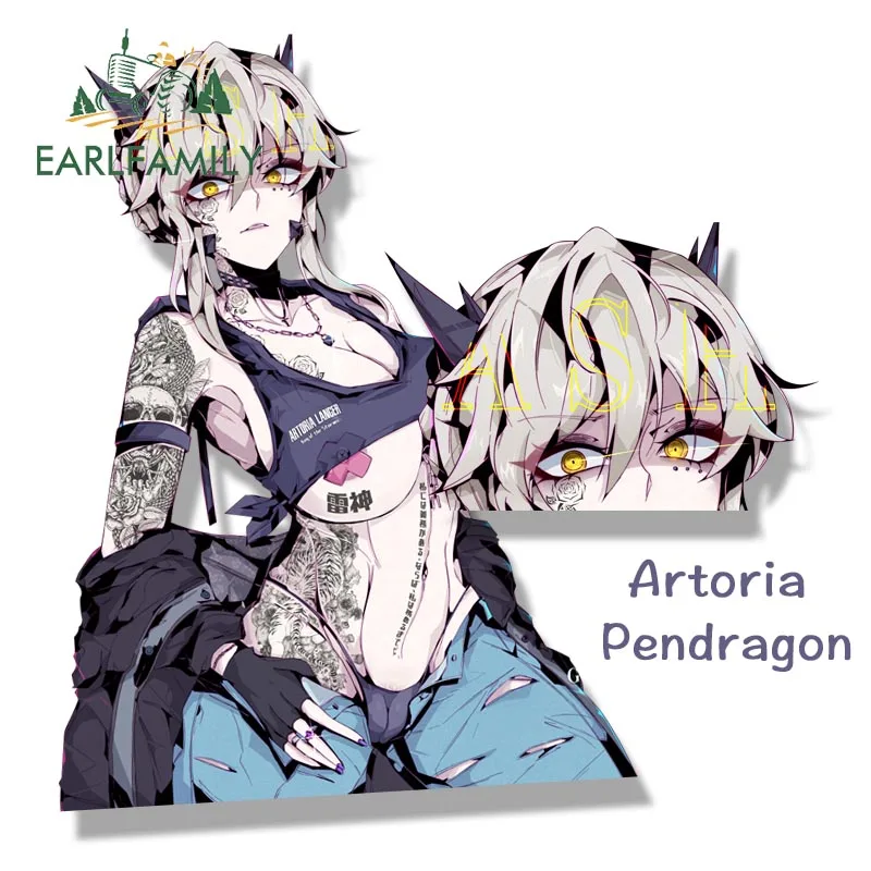 

EARLFAMILY Татуированная девушка Artoria Pendragon Fanart Peeker Автомобильная наклейка Fate Grand Order эскизная наклейка JDM Мультяшные граффити наклейки