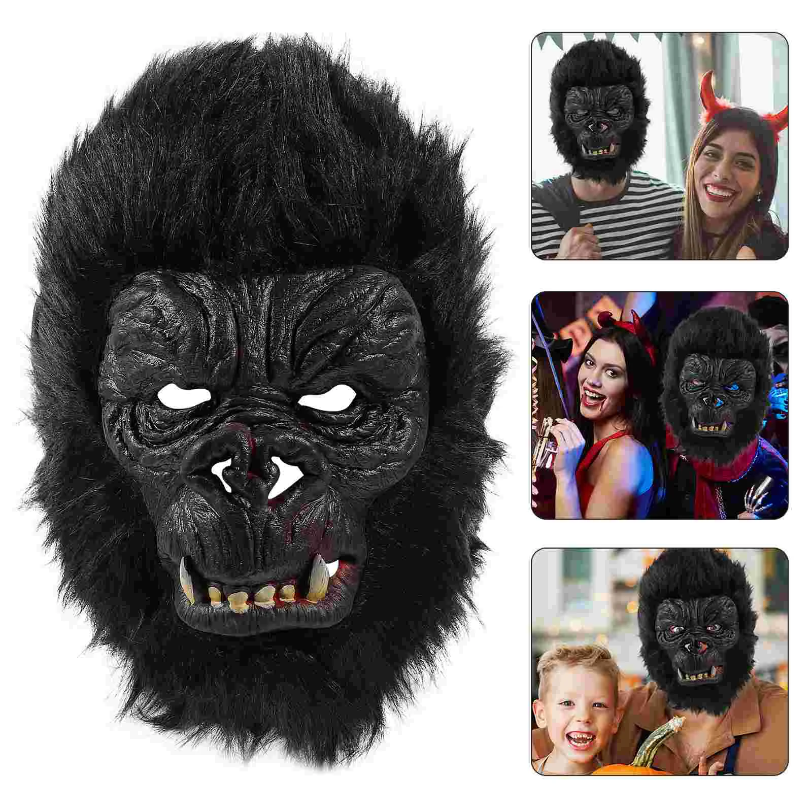 

Halloween Gorilla Head Mask Scary Horror Dress-Up Animal Headgear Party Supplies
