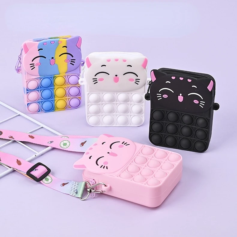 

Новая Радужная цветная сумка через плечо, Женская силиконовая сумка с рельефным пазлом, симпатичная сумка через плечо