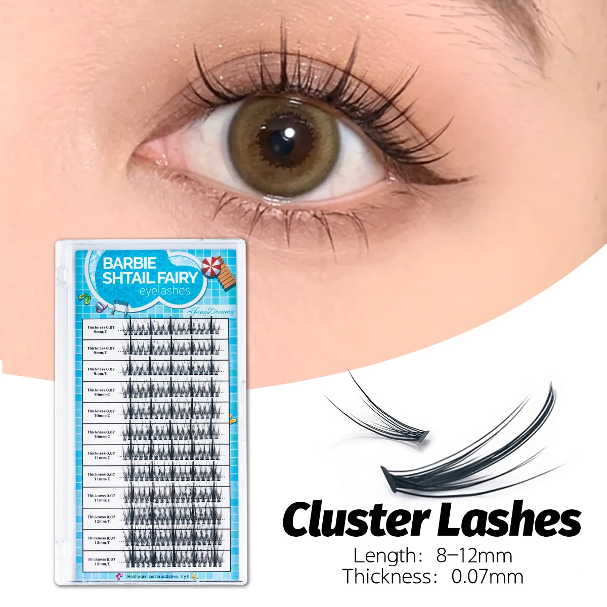 DIY 3 стиля ресниц комикс рыбий хвост Волшебные ресницы Смешанная Длина
