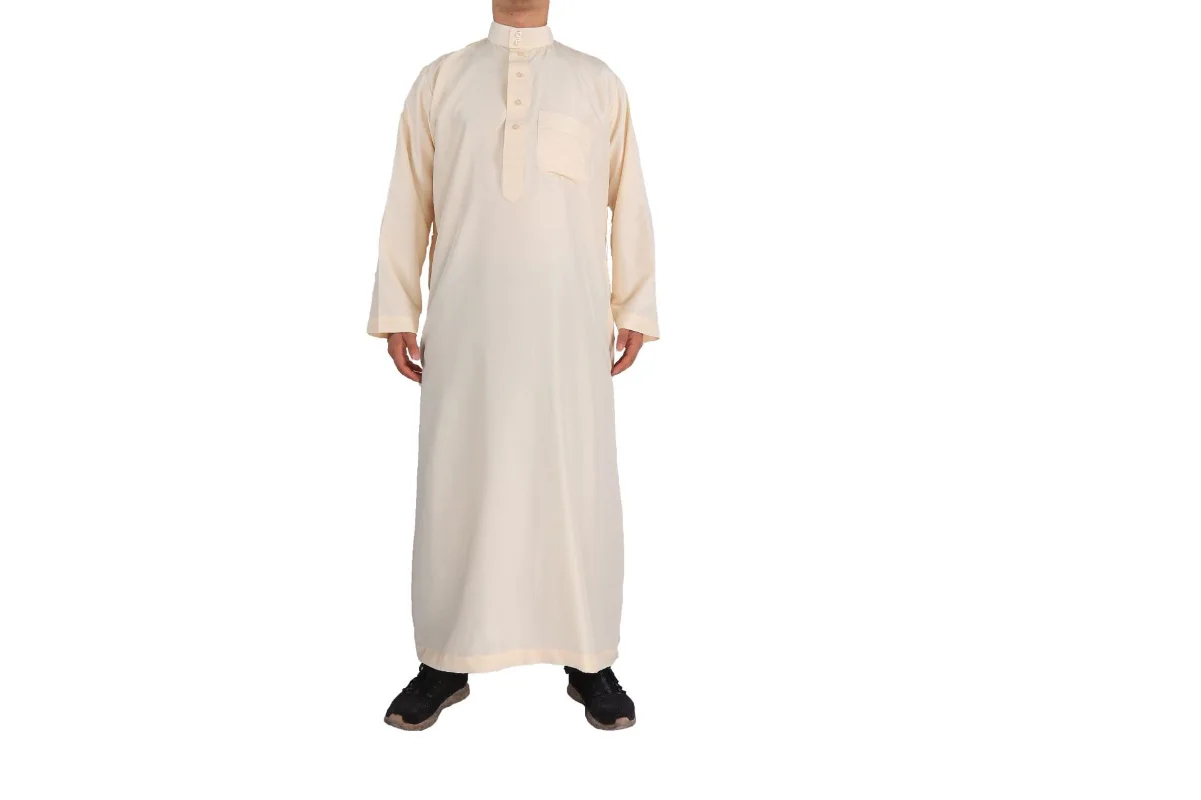 Muslim Fashion Muslim Middle East Men Long Sleeve Arab Crew Neck Islamic Solid Color Kaftan Maxi Dubai Long Jubba Thobe Abaya