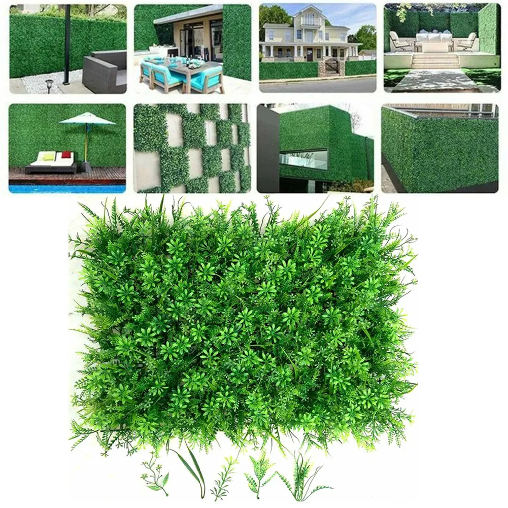 

Artificial Plant Mat Greenery Wall-Hedge Grass Fence Foliage Garden Square Plastic Lawn Home Wall Decoration Plants 40*60cm