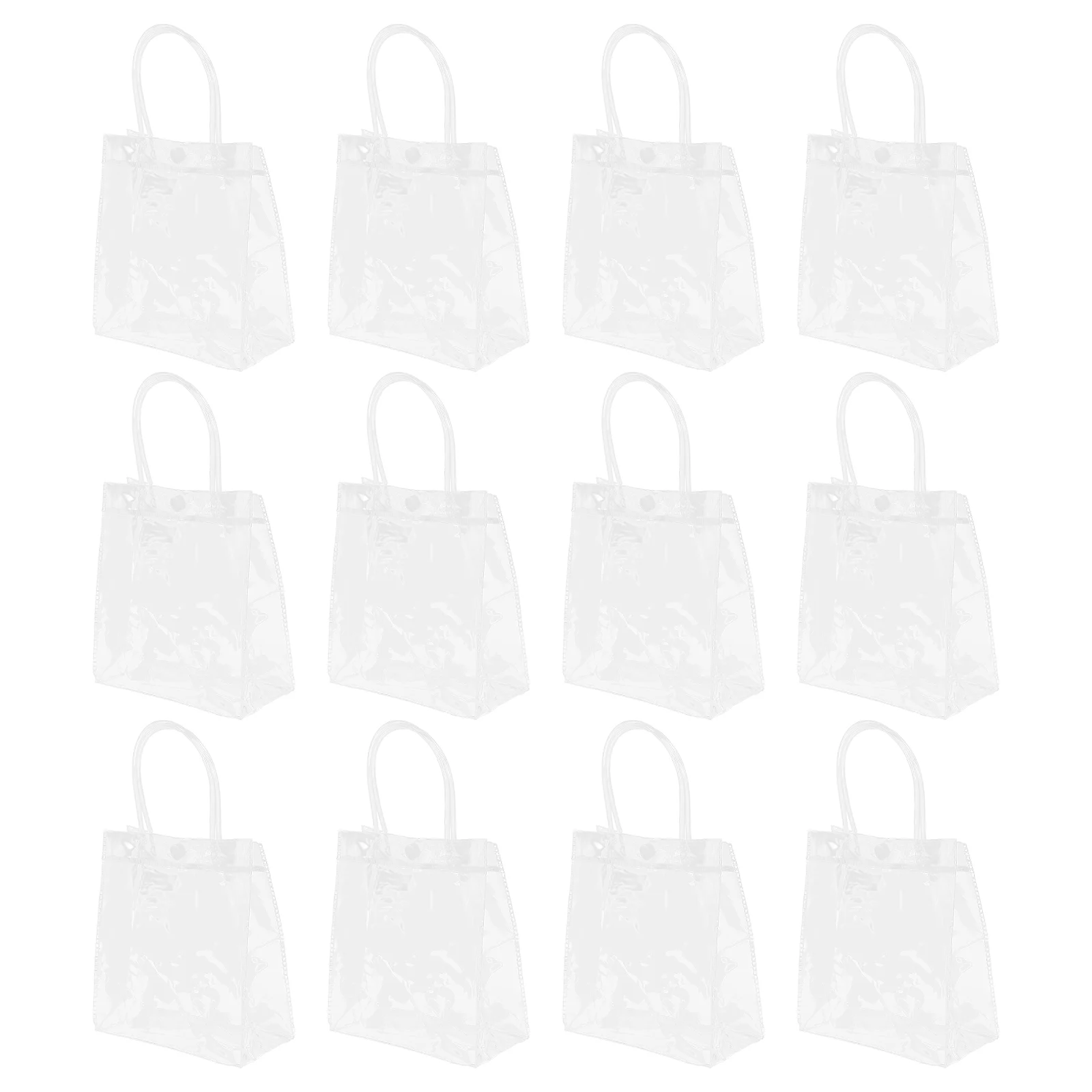 

12 Pcs Clear Party Favor Bags Candy Goodie Reusable Gift Packing Wrap Tote Treat