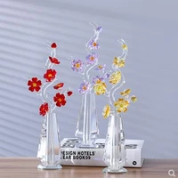 2022 crystal flower decorative crafts home office store desk ornaments birthday gifts