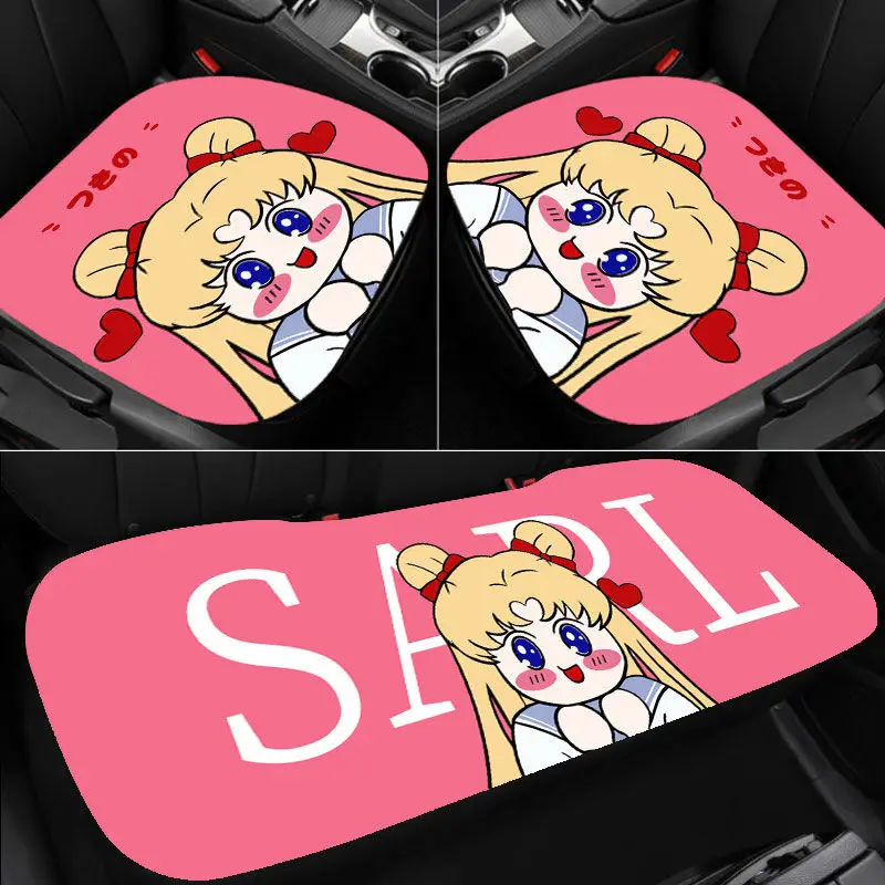 

Универсальные Мультяшные подушки для автомобильных сидений, всесезонные милые чехлы на сиденья с объемным изображением Сейлор Мун, поддер...