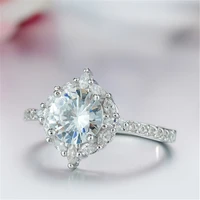 high quality classic shiny white zirconia rhinestone cystal female ring for women wedding party
