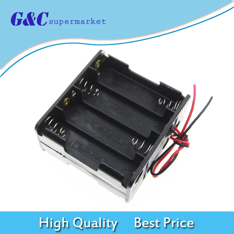 

Черный пластиковый держатель для аккумулятора, 2 шт., с проводом для аккумулятора 8 x AA 12 В, для электроники «сделай сам»