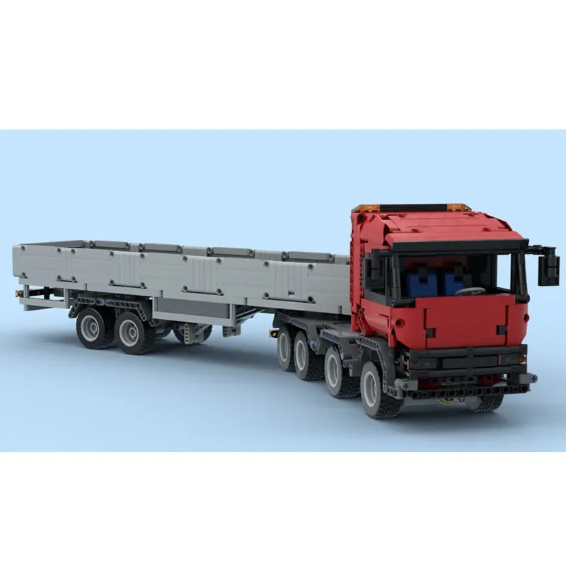 MOC-94918 Грузовой транспорт 8х4х4 (D12) с прицепом модель строительного блока • 1854