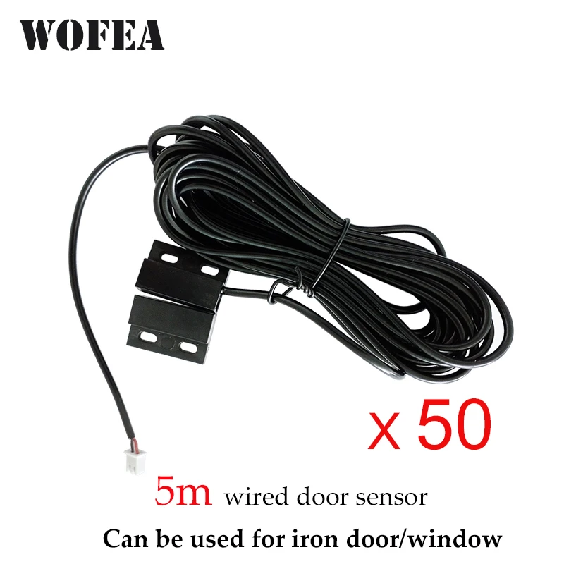Wofea Wired Metal Roller Shutter Door Magnetic Sensor Contact Waterproof Switch Detector 5M Wire NO For Home Gsm WIFI Alarm Sys