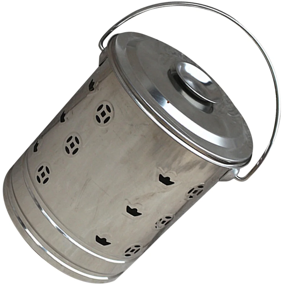 

Stainless Steel Incinerator Garden Fire Bucket Outdoor Composting Bins Burning Money Basin Chinese Paper Banknotes