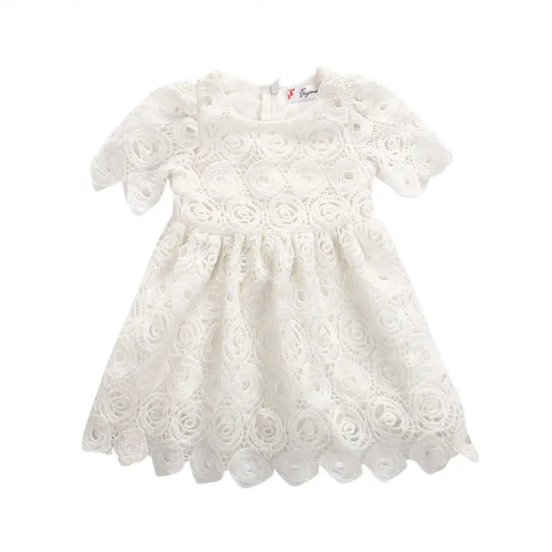 

Girls Princess Dress Newborn Baby Hole Lace Chiffons Dress Tutu Floral Dress Princess Party Lace Flower Dress For 0-24M