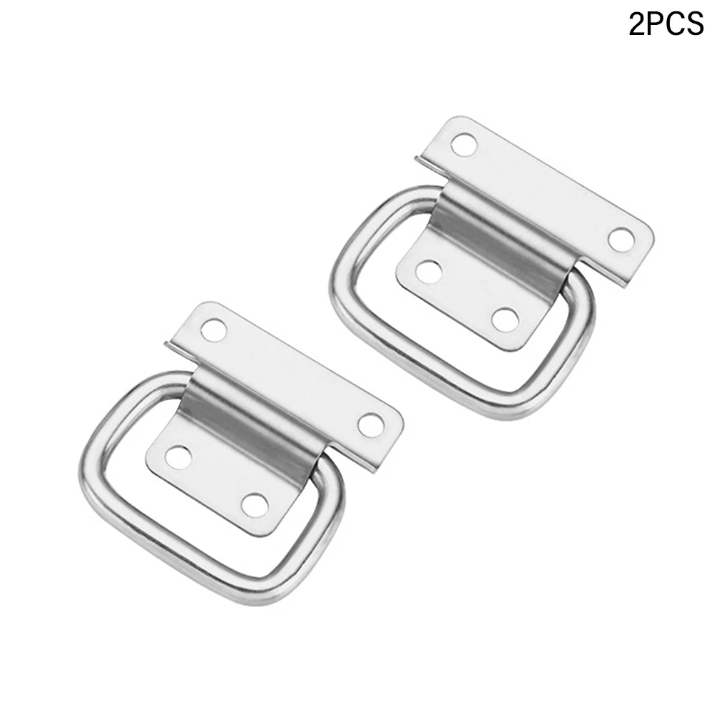

2pcs Ergonomic Durable Stainless Steel Thickened Drawer Folding Handle Furniture Hardware For Tool Box Cabinet Easy Install