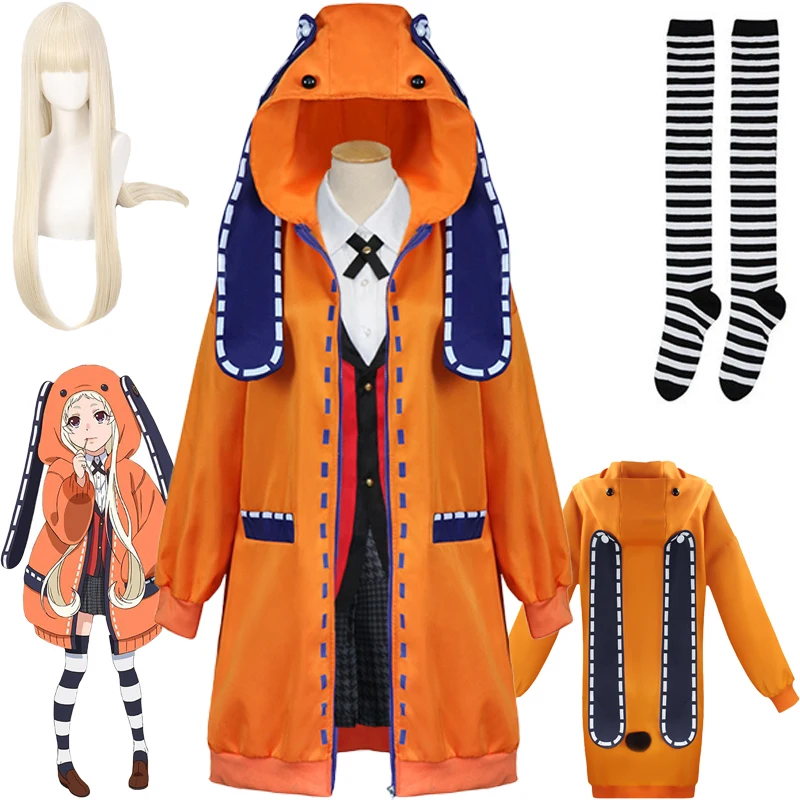 Костюм для косплея из аниме «Kakegurui Yomotsuki Runa», пальто Jk, школьная униформа для девочек, куртка с капюшоном, Карнавальная одежда на Хэллоуин